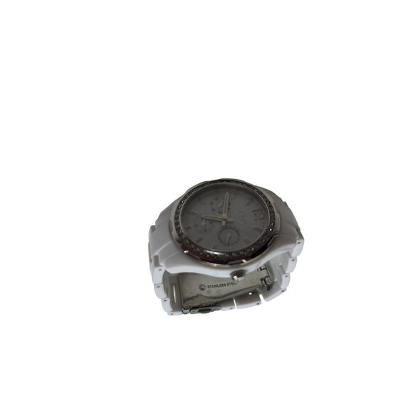 Relic Women's Analog Bracelet Wristwatch Watch White Silver Tone Faux Jewels 6" - Picture 8 of 14